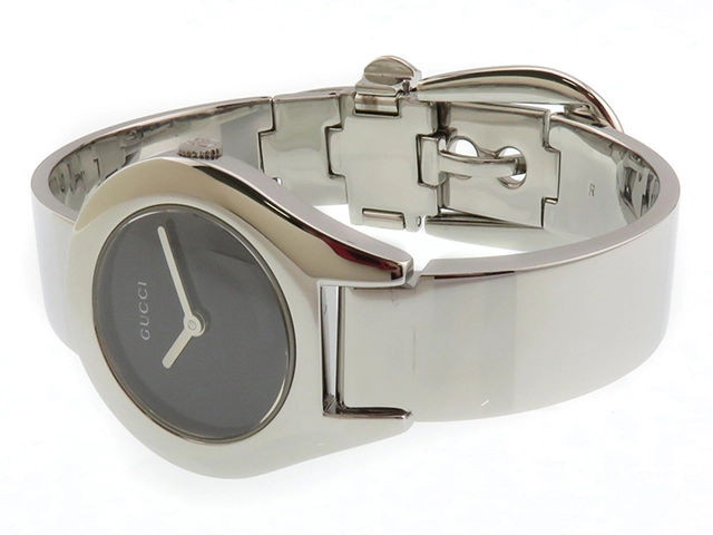 GUCCI　グッチ　6700L　ブラック文字盤　ステンレススチール　クオーツ　レディース時計【430】 2148103715990