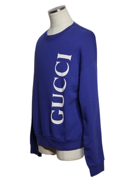 GUCCI グッチ 衣類 ロゴプリントスウェット メンズL ブルー コットン 599345 ( 2148103863578) 【200】
