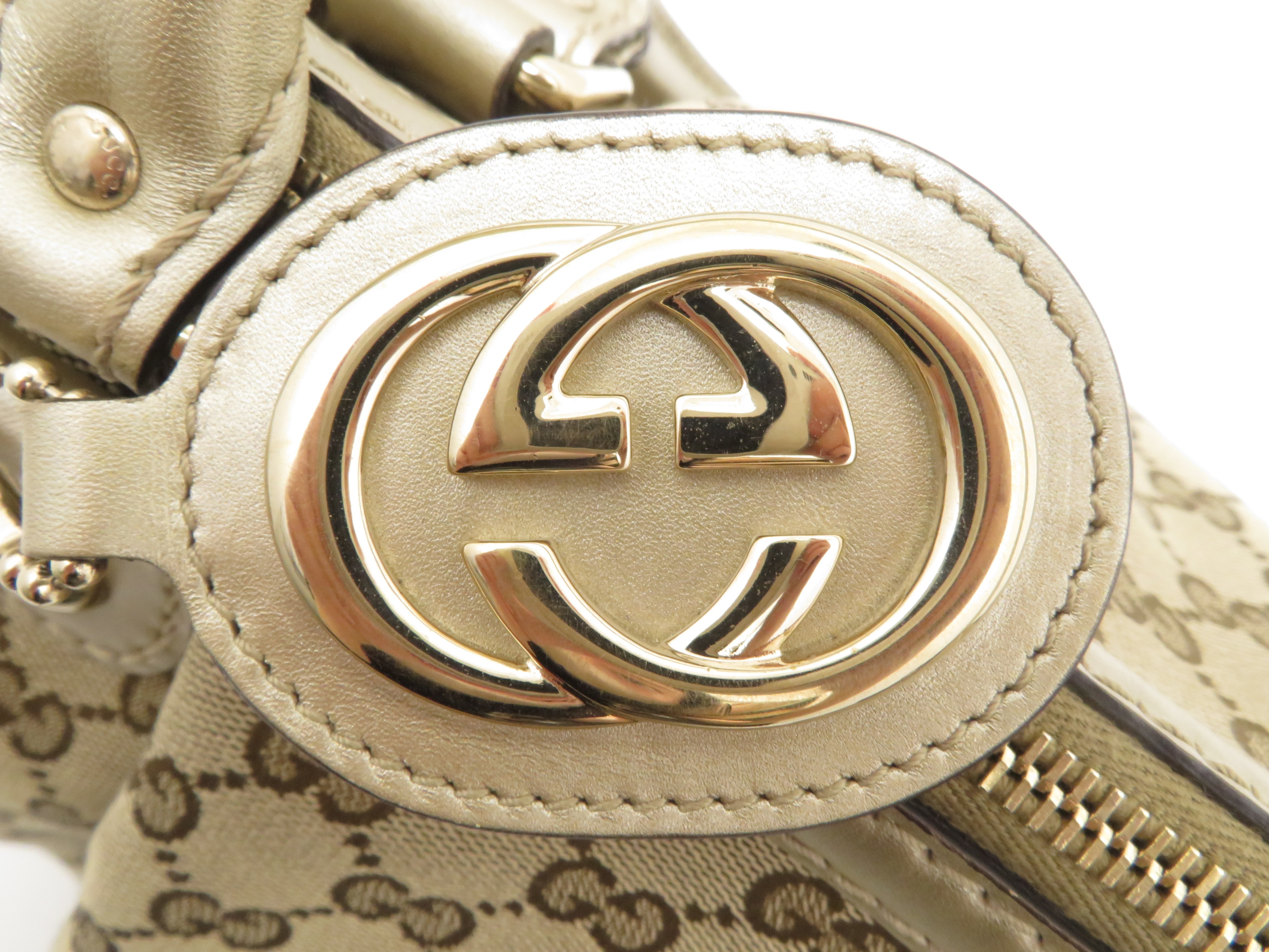 GUCCI グッチ スーキー GG2WAYバッグ ベージュ/ゴールド