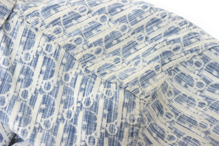 Dior ディオール 衣類 オブリーク シャツ メンズ38 ブルー