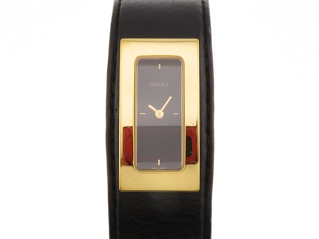 GUCCI グッチ 7800S ブラック文字盤 GP/革 レディース時計【208