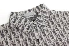 Dior　ディオール　衣類　オブリーク シャツ　メンズ37　グレー　コットン　2143200546676　【200】