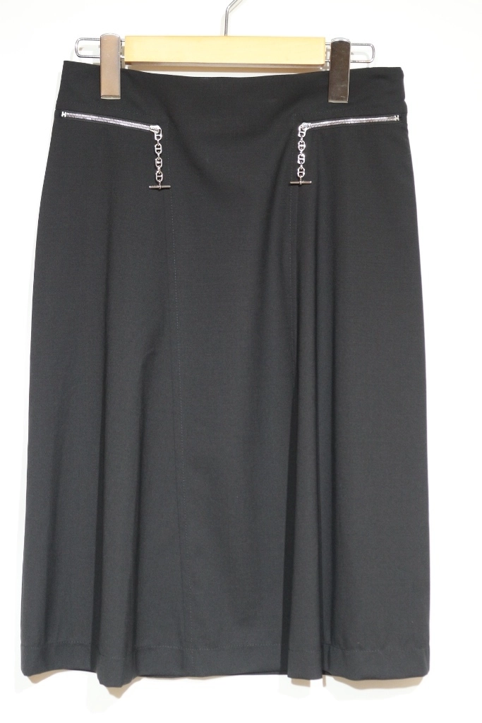 HERMES エルメス 衣類 スカート レディース34 ブラック ウール 16-7301  