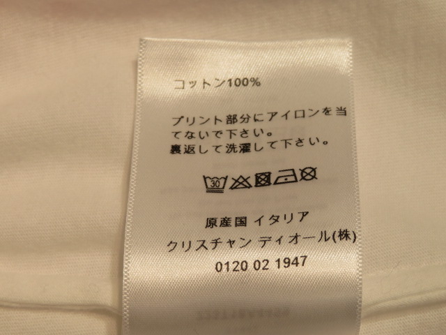 DIOR ディオール バタフライTシャツ レディースS ホワイト/ピンク