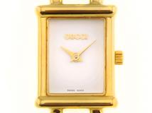 GUCCI　グッチ　チェンジベルト　1800L　ホワイト文字盤　ゴールドメッキ　GP　クオーツ　レディース時計【433】2148103751974