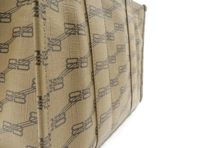 BALENCIAGA　バレンシアガ　BBモノグラム　ハードウェアスモールトート　ベージュ　PVC　671402【431】2143100540859