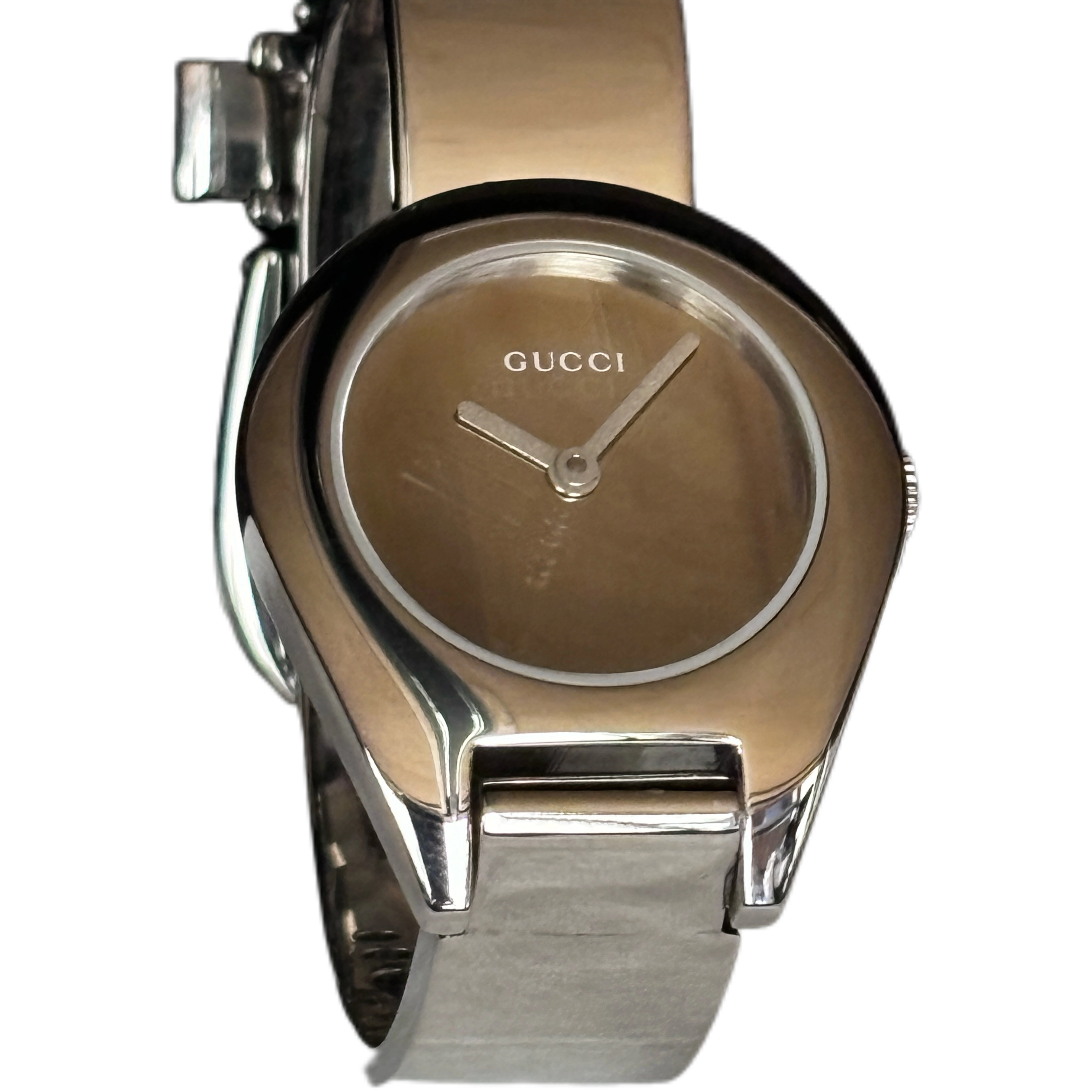 GUCCI　グッチ 腕時計 6700L クオーツ ブラック文字盤 ステンレススチール レディース  2148103700026【208】