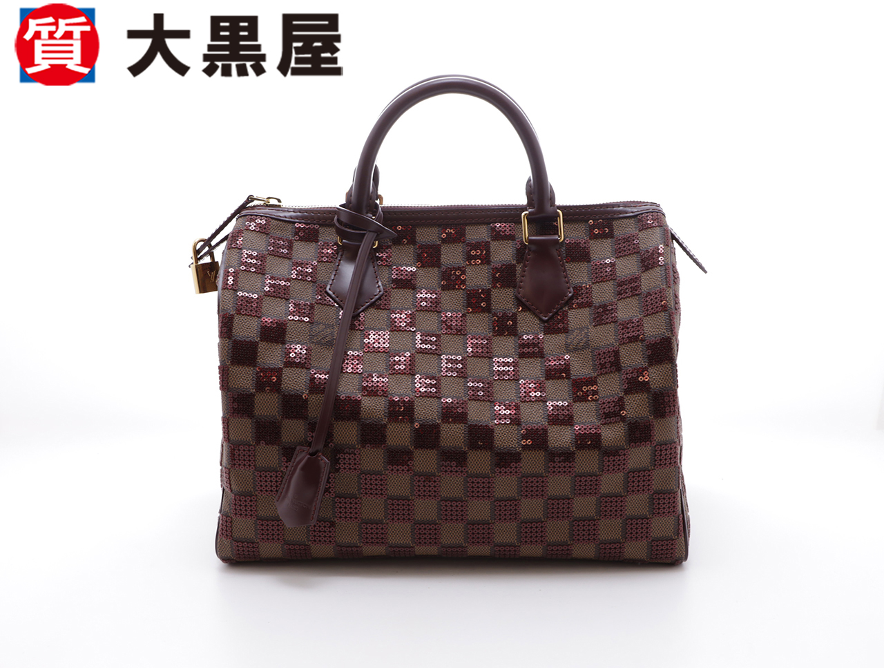 新品同様】 ルイ ヴィトン LOUIS VUITTON ダミエ アズール スピーディ 30 ハンド バッグ N41533 ゴールド 深い 金具