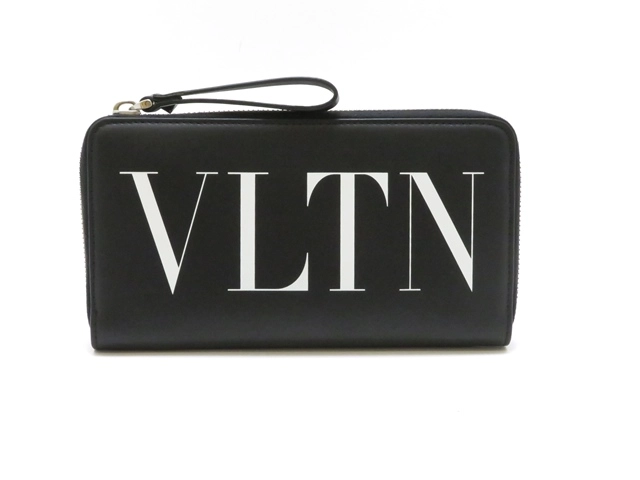 VALENTINO　バレンチノ　VLTNロングジップウォレット　ブラック／ホワイト　カーフ　YP0570LVN_0NO　【436】2143600353287