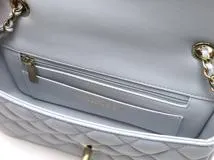 CHANEL 　シャネル　ミニマトラッセ１８　チェーンショルダー　ライトブルー／ＧＰ　ラムスキン【431】2148103943591