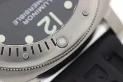 PANERAI パネライ 腕時計 2007年正規品 ルミノール サブマーシブル スモールセコンド PAM00025 チタン/ラバー ブラック文字盤 自動巻【472】SJ