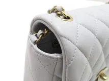 CHANEL 　シャネル　ミニマトラッセ１８　チェーンショルダー　ライトブルー／ＧＰ　ラムスキン【431】2148103943591