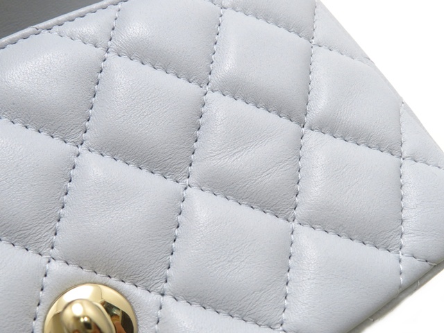 CHANEL シャネル ミニマトラッセ18 チェーンショルダー ライトブルー