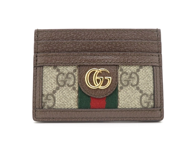 グッチ GGスプリーム オフィディア カードケース ブラウン GUCCI-