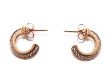 TIFFANY&CO.　ティファニー　Ｔワンフープピアス　18金ピングゴールド　ダイヤモンド0.20カラット*2　6.8g　【471】Ｌ