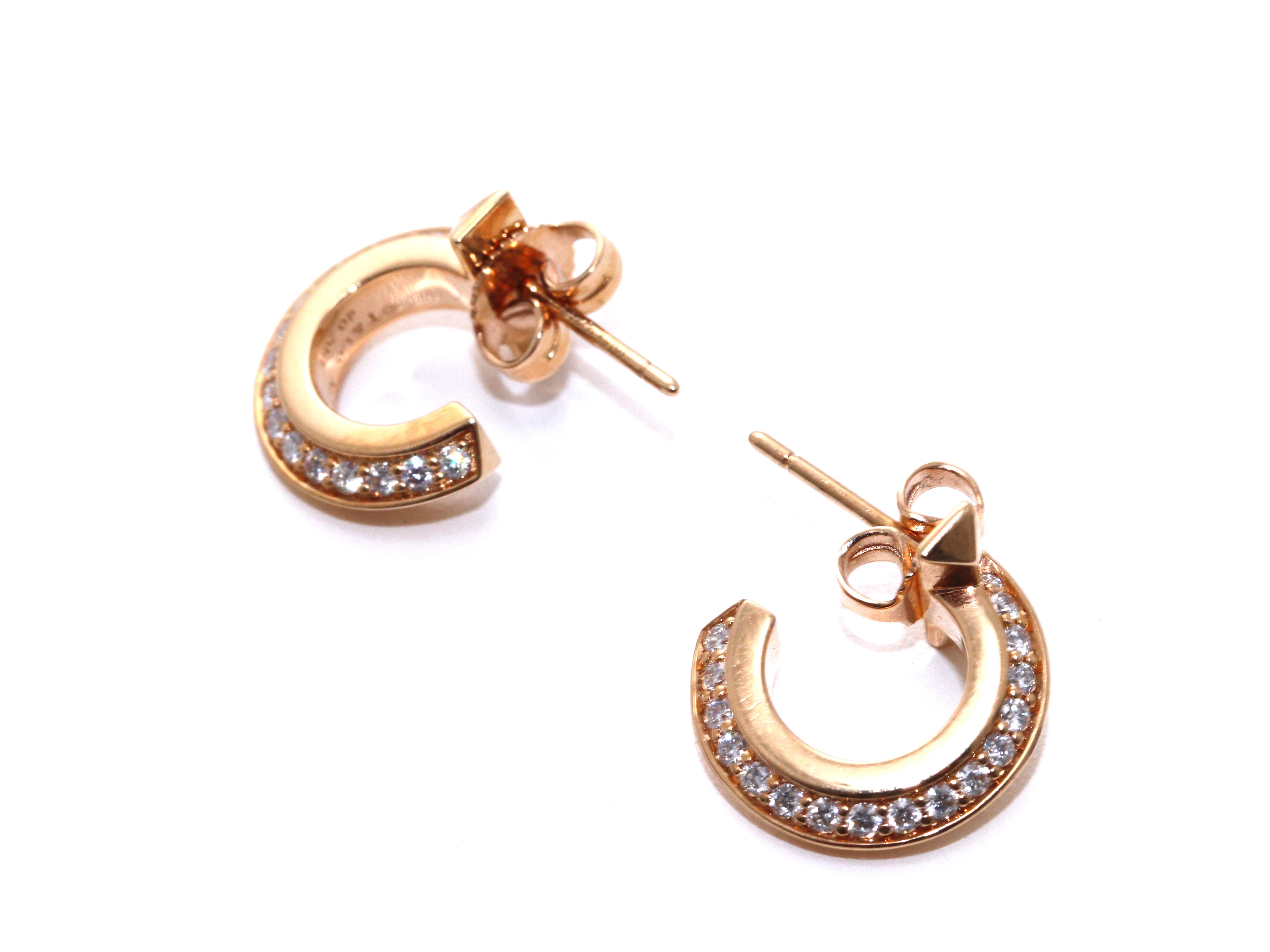 TIFFANY&CO. ティファニー Tワンフープピアス 18金ピングゴールド