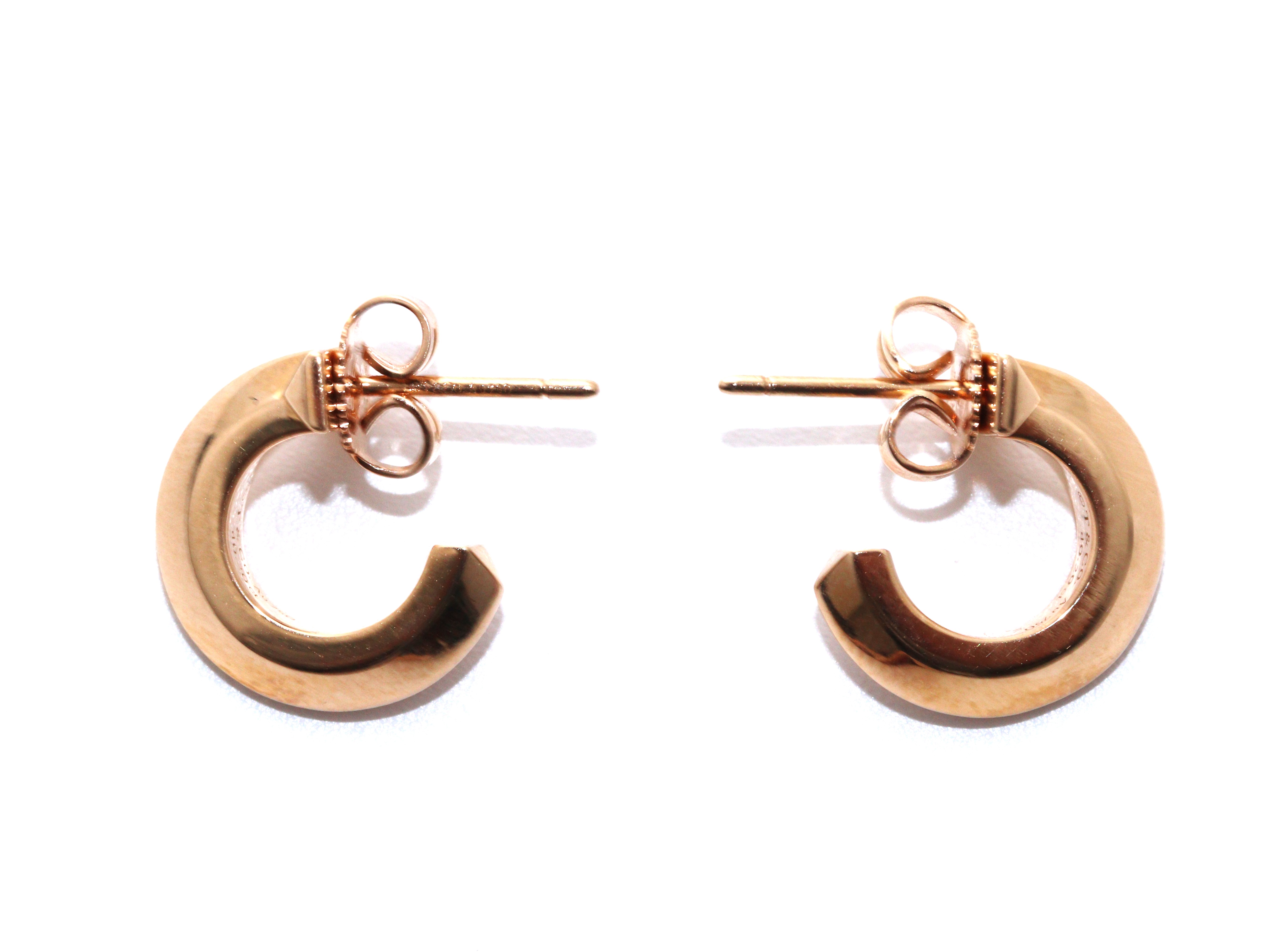 TIFFANY&CO. ティファニー Tワンフープピアス 18金ピングゴールド