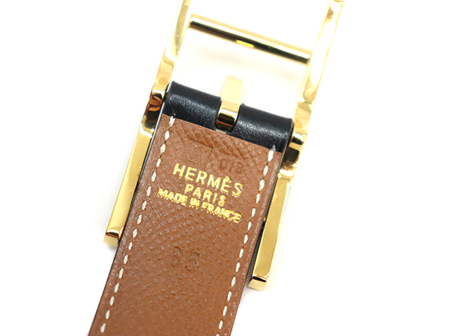 HERMES エルメス アピリバーシブルベルト ブラック ゴールド金具 GP