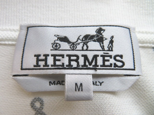 HERMES エルメス ポロシャツ プレイグラウンド メンズ M ホワイト