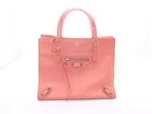 BALENCIAGA バレンシアガ ペーパーバッグ ミニ コーラル レザー 305572