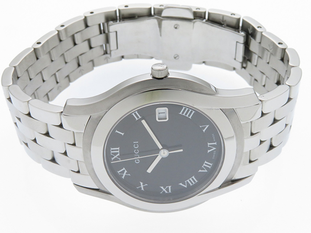 GUCCI ブラック アナログ 腕時計　5500 M GUCCI 時計 グッチ 5500M ブラック文字盤 メンズ クオーツ