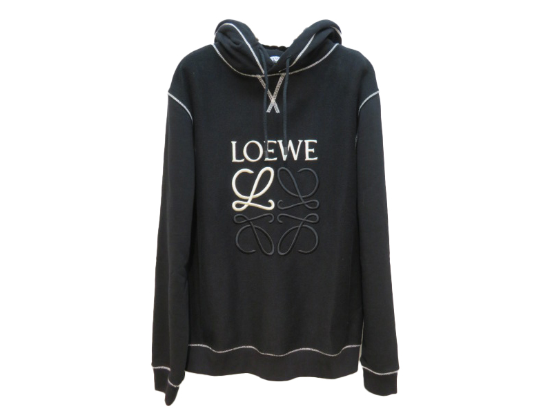 LOEWE ロエベ アナグラム フーディーパーカー メンズM ブラック コットン H526341XAL 2143700179053 【432】  の購入なら「質」の大黒屋（公式）