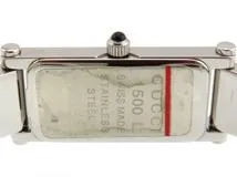 GUCCI　グッチ　バングルウォッチ　サイズＳ　1500Ｌ　ブラック文字盤　ステンレススチール　クオーツ　レディース時計　2148103783890【205】