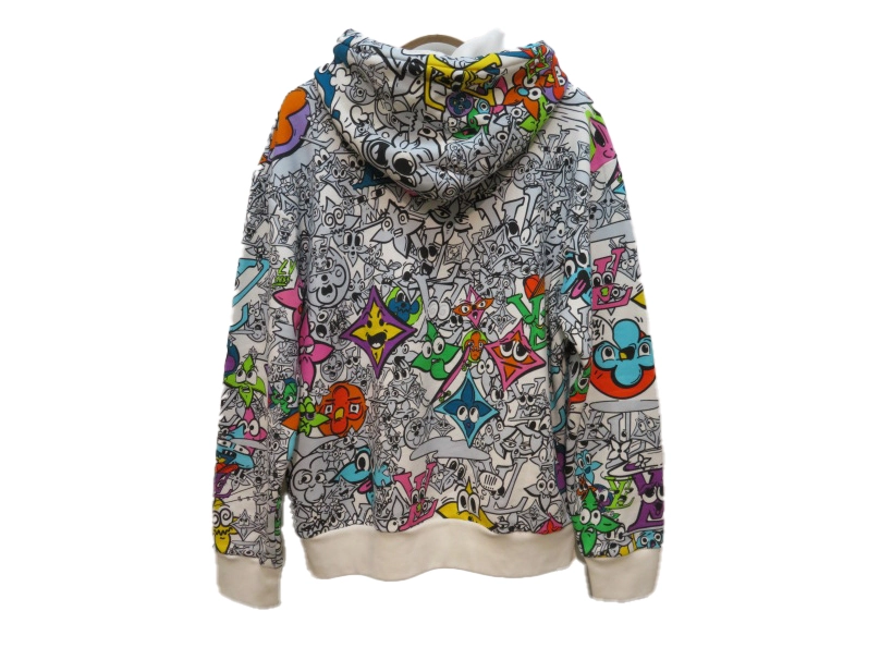 LOUIS VUITTON　ルイヴィトン　モノグラムコミックスフーディパーカー　メンズM　ホワイト/マルチカラー　コットン　1AB54L