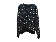 LOUIS VUITTON　ルイヴィトン　ドットモノグラムクルーネックトレーナー　メンズM　ブラック/グレー　コットン　1AB6J7　2143700178711　【200】