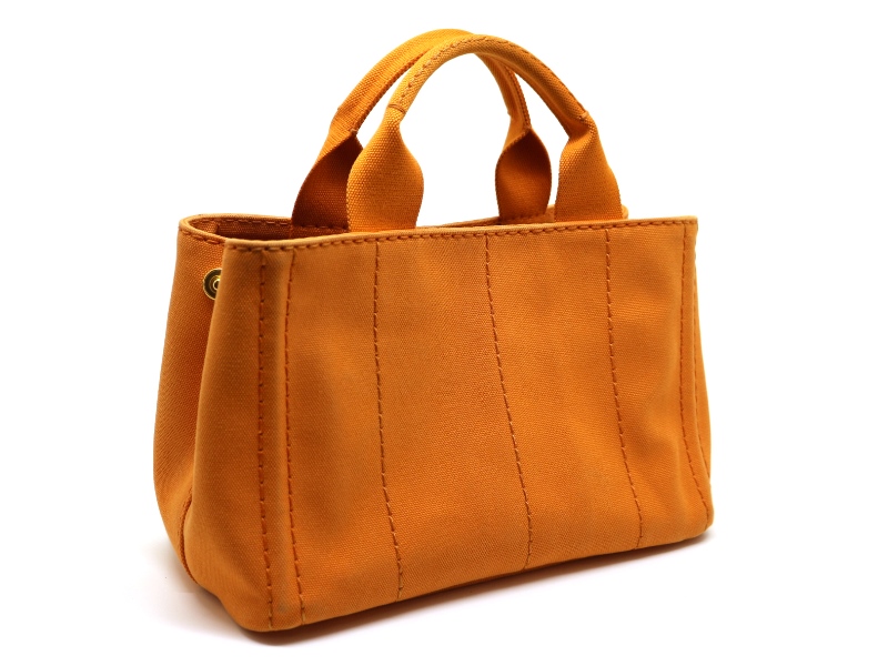 PRADA プラダ ハンドバッグ ミニカナパ オレンジ キャンバス