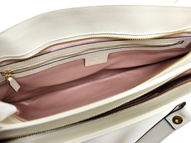 売約済】GUCCI グッチ GGマーモント アリー ラージ トップハンドルバッグ 品番550130 ホワイトカーフレザー 2Wayトートバッグ・ワンショルダー  正規品 極上 - その他