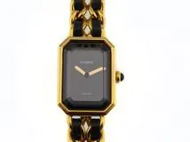 CHANEL　シャネル　プルミエールＭ　H0001　ブラック文字盤　GP/革　クオーツ　レディース時計　2148103804847【207】