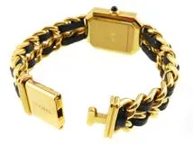 CHANEL　シャネル　プルミエールＭ　H0001　ブラック文字盤　GP/革　クオーツ　レディース時計　2148103804847【207】