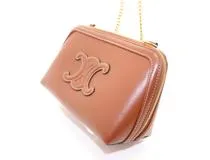 CELINE セリーヌ キュイルトリオンフ チェーンツキクラッチ タン