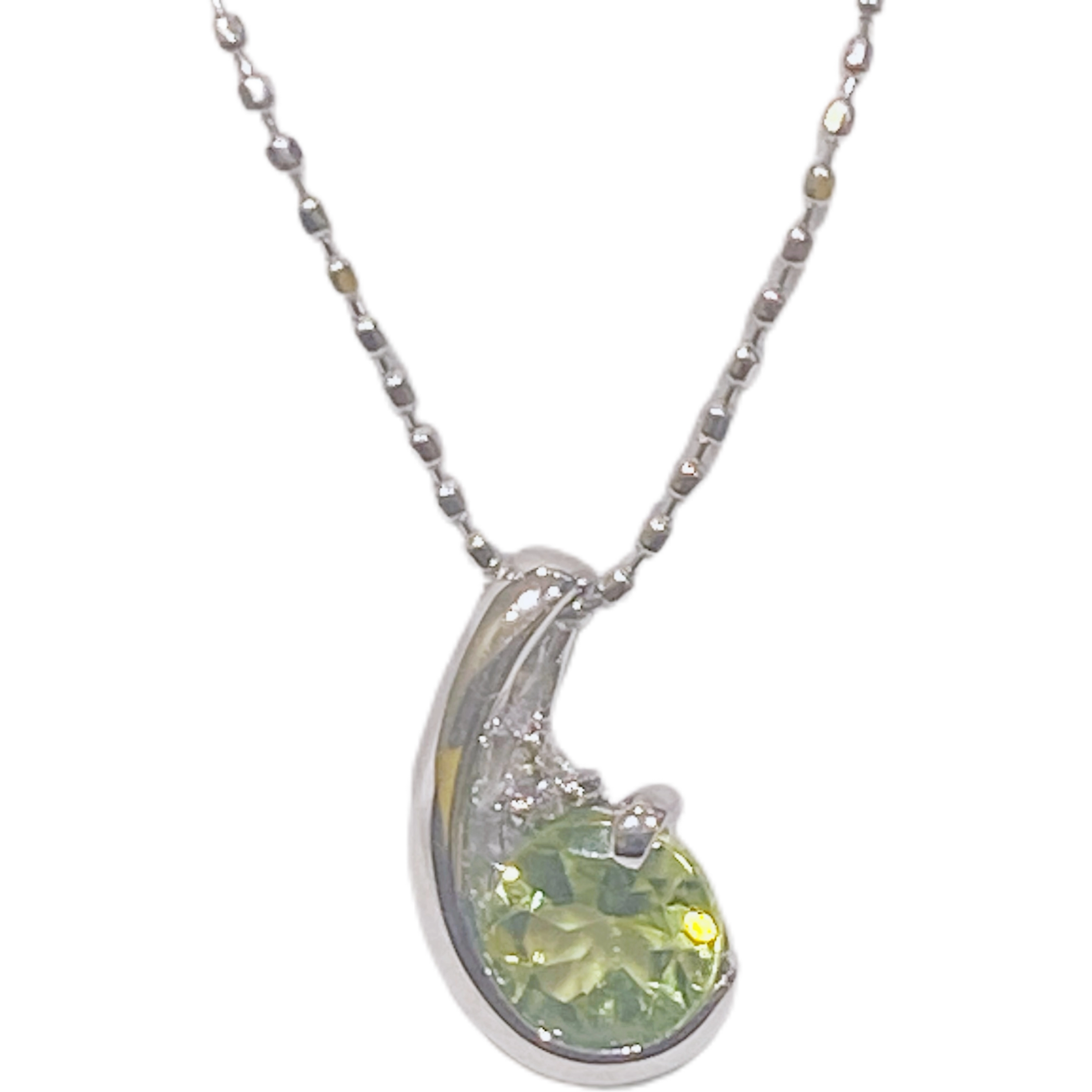 JEWELRY　ジュエリー　ネックレス K18WG 　イロイシ　D0.01ct　約2.0g　2147200538914【208】