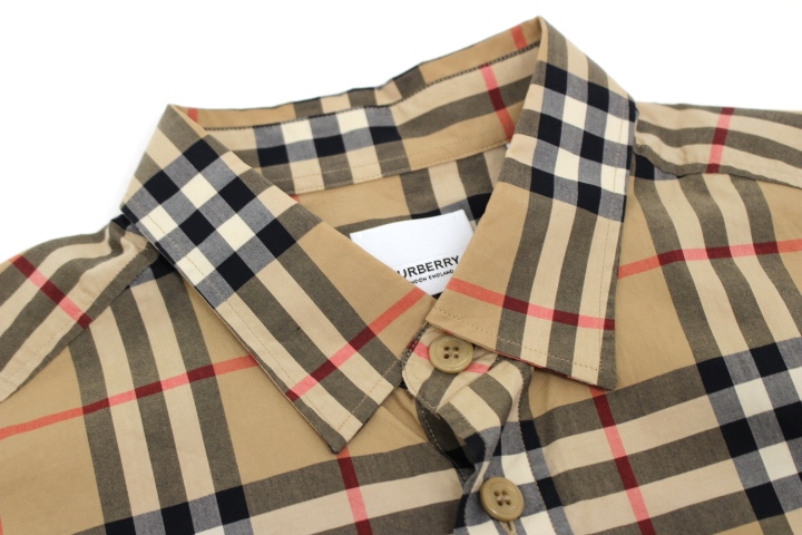 BURBERRY バーバリー 衣類 シャツ メンズM ブラウン チェック ロゴ