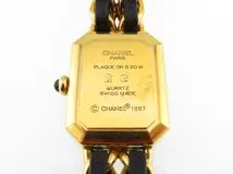 CHANEL　シャネル　プルミエールＭ　H0001　ブラック文字盤　GP/革　クオーツ　レディース時計　2148103803543【207】