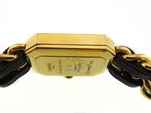 CHANEL シャネル レディース時計 プルミエールＭ H0001  GP/社外革ベルト ブラック文字盤 クオーツ【472】UH