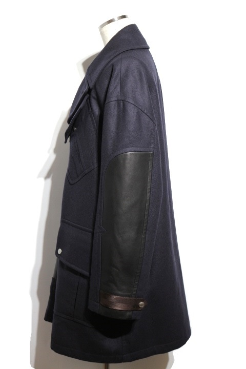 HERMES エルメス 衣類 コート メンズ54 ネイビー ウール カシミヤ