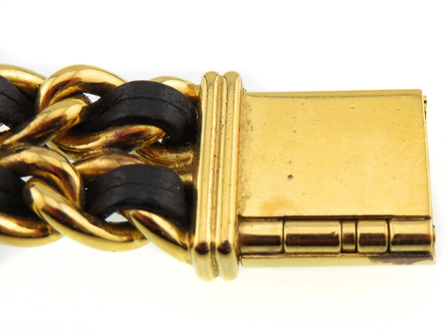 CHANEL シャネル レディース時計 プルミエールM H0001 GP/社外革ベルト ブラック文字盤 クオーツ【472】UH