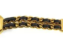 CHANEL シャネル レディース時計 プルミエールＭ H0001  GP/社外革ベルト ブラック文字盤 クオーツ【472】UH