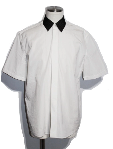 FENDI フェンディ 半袖シャツ メンズ39 ホワイト ロゴ 2020年