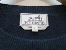 HERMES　エルメス　セーター　メンズL　ネイビー/ブルー　カシミヤ　2143000669971　【432】