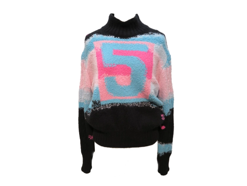 #wxc シャネル CHANEL ニット セーター 38 紺 茶 カシミヤ ココマーク シンプル 丸首 レディース [698989] シャネル ニットセーター レイヤード 38サイズ レディース