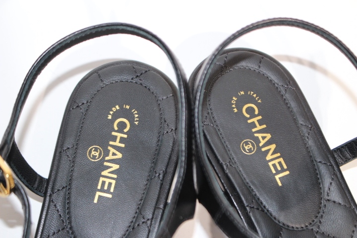 CHANEL シャネル サンダル レディース37 約23.5cm ブラック