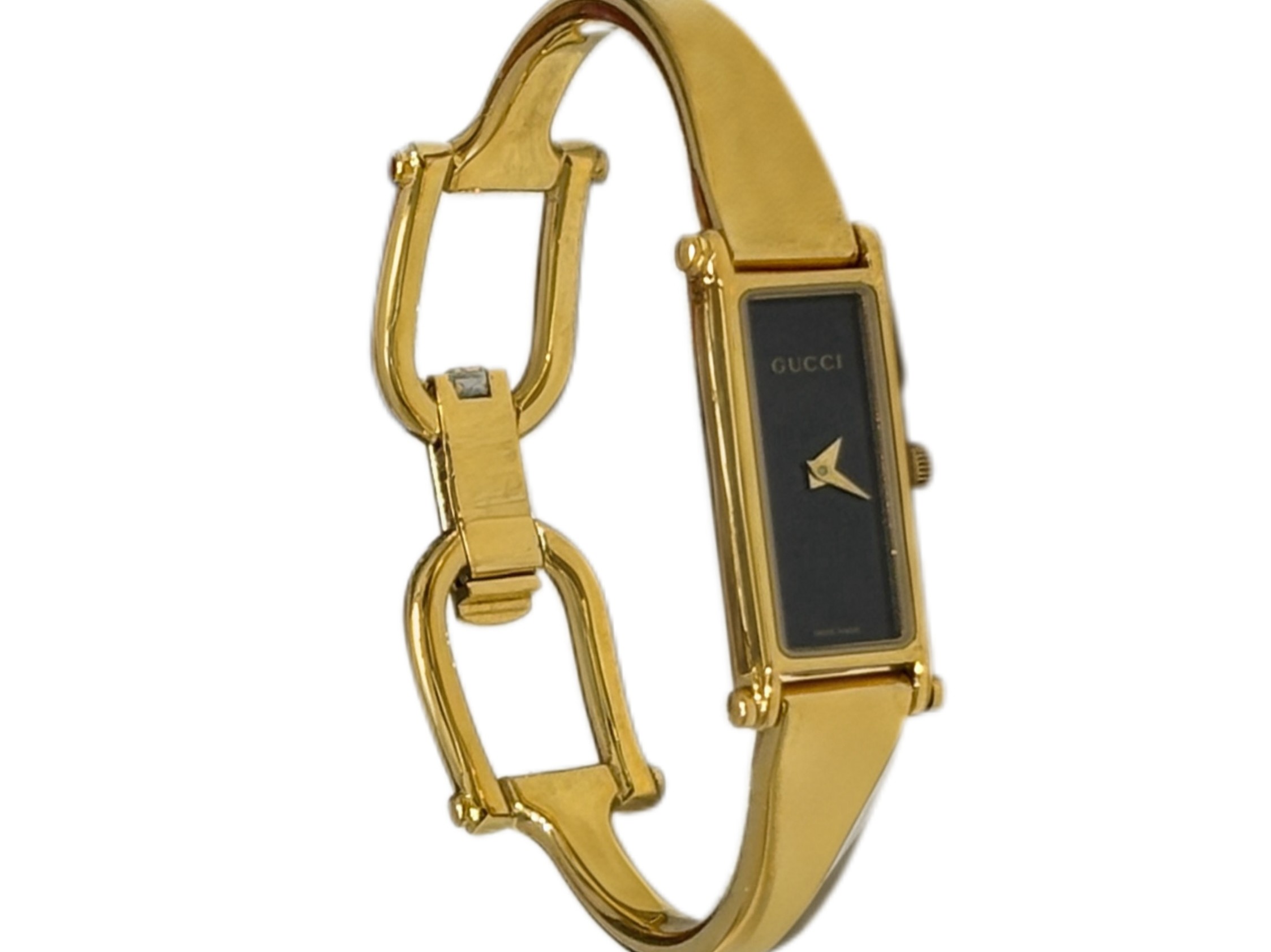GUCCI グッチ バングルウォッチ 腕時計 GP ブラック文字盤