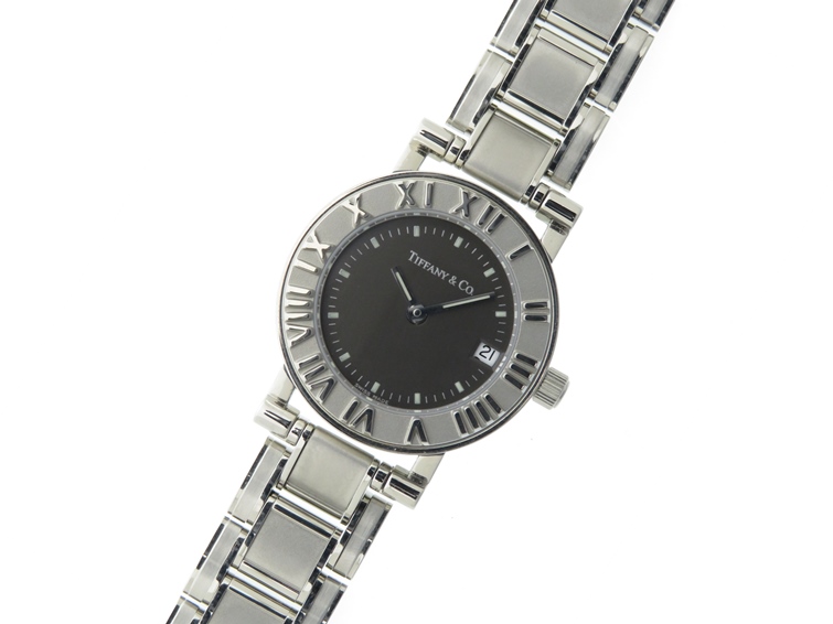 TIFFANY＆CO ティファニー アトラス デイト グレー文字盤 SS  
