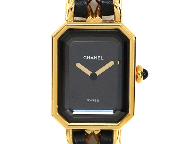 シャネル CHANEL プルミエール Mサイズ H0001 ヴィンテージ レディース 腕時計 ブラック 文字盤 ゴールド ウォッチ Premiere VLP 90185799