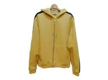 HERMES　エルメス　ランH　フーデッドジップアップ・パーカ　メンズL　イエロー　コットン　 2143000678959　【432】