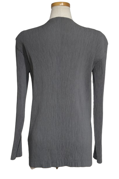 イッセイミヤケ ISSEY MIYAKE IM82-FJ908 プリーツ ブラウス シャツ 長袖 L グレー系 レディース ISSEY MIYAKE - IM82-FJ908 プリーツ ブラウス シャツ 長袖 L